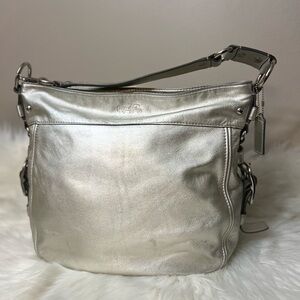 Coach Metallic Silver Shoulder Bag with dustbag excellent condition